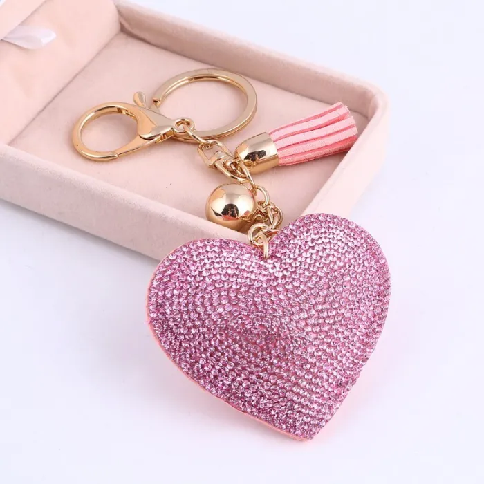 Crystal heart - metal keychainKeyrings