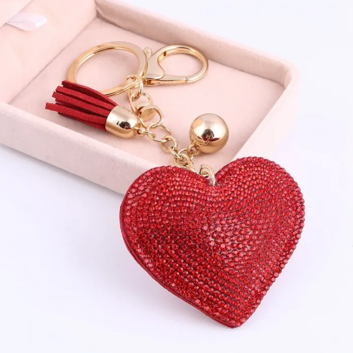 Crystal heart - metal keychainKeyrings