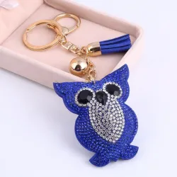 Crystal owl - metal keychainKeyrings