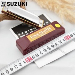 SUZUKI 1072 - silver harmonica - 10 holesHarmonica