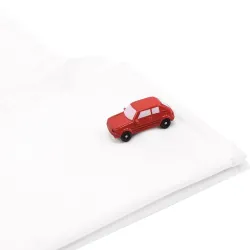Enamel red car - silver cufflinksCufflinks