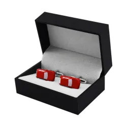 Enamel red car - silver cufflinksCufflinks