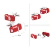 Enamel red car - silver cufflinksCufflinks
