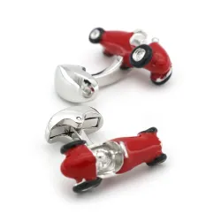 Vintage red car - silver cufflinksCufflinks