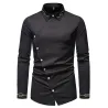 Asymmetrical long sleeve shirt - decorative golden embroideryT-shirts