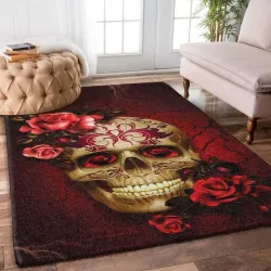 Decorative geometric carpet - non slip - golden skullCarpets