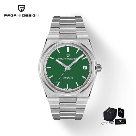 PAGANI DESIGN - automatic sports watch - waterproof - stainless steel - greenWatches