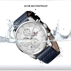 NAVIFORCE - fashionable Quartz watch - leather strap - waterproof - rose gold / blueWatches