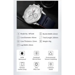 NAVIFORCE - fashionable Quartz watch - leather strap - waterproof - rose gold / blueWatches