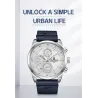 NAVIFORCE - fashionable Quartz watch - leather strap - waterproof - rose gold / blueWatches