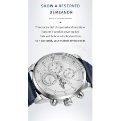 NAVIFORCE - fashionable Quartz watch - leather strap - waterproof - rose gold / blueWatches