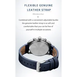 NAVIFORCE - fashionable Quartz watch - leather strap - waterproof - rose gold / blueWatches