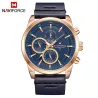 NAVIFORCE - fashionable Quartz watch - leather strap - waterproof - rose gold / blueWatches