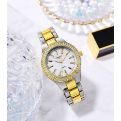Luxurious Quartz watch - with rhinestones - waterproof - stainless steelWatches