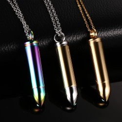 Stainless steel necklace with bullet pendantNecklaces