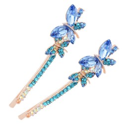 Double crystal butterfly - hairpin - 2 piecesHair clips