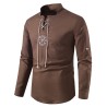 Long sleeve cotton shirt - with stand-up collarT-shirts