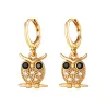 Golden hoop earrings - dangle cross / owl / pineapple / butterflyEarrings