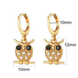 Golden hoop earrings - dangle cross / owl / pineapple / butterflyEarrings