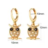 Golden hoop earrings - dangle cross / owl / pineapple / butterflyEarrings