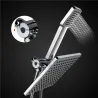 Square rainfall jet - double shower head - hose - 3-way water diverter - setShower Heads