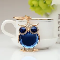 Blue crystal owl - keychainKeyrings
