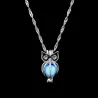 Silver necklace with fluorescent owlNecklaces