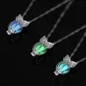 Silver necklace with fluorescent owlNecklaces