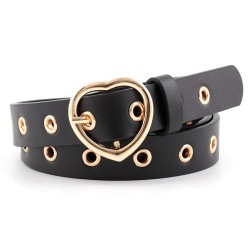 Classic leather belt - metal heart shaped buckleBelts
