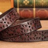 Carved genuine leather belt - with a metal buckleBelts