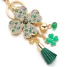 Lucky four leaves clover - crystal keychainKeyrings