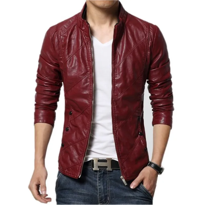 Slim leather jacket - with zippers / pocketsJackets