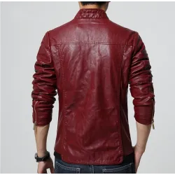Slim leather jacket - with zippers / pocketsJackets