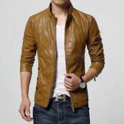 Slim leather jacket - with zippers / pocketsJackets