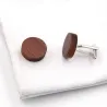 Classic wooden round cufflinksCufflinks