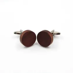 Classic wooden round cufflinksCufflinks