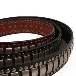 Punk style leather belt - metal rivets / square buckleBelts