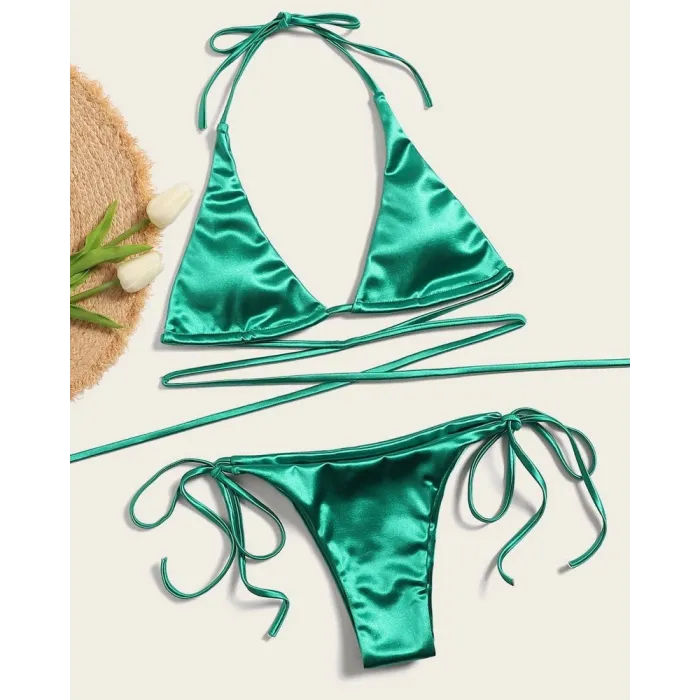 Sexy bikini set - metallic color effectBeachwear