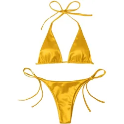 Sexy bikini set - metallic color effectBeachwear