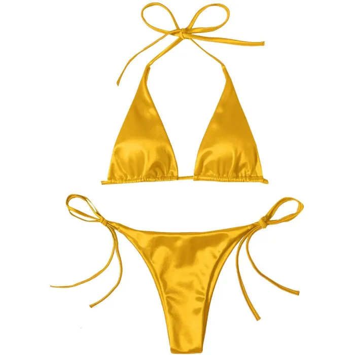 Sexy bikini set - metallic color effectBeachwear
