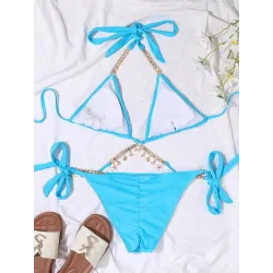 Sexy bikini set - with crystal / metal decorationsBeachwear