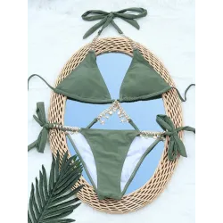 Sexy bikini set - with crystal / metal decorationsBeachwear
