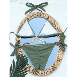 Sexy bikini set - with crystal / metal decorationsBeachwear