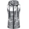 Shiny metallic hooded vestJackets