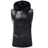 Shiny metallic hooded vestJackets
