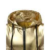 Shiny metallic hooded vestJackets
