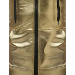 Shiny metallic hooded vestJackets