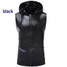 Shiny metallic hooded vestJackets
