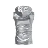 Shiny metallic hooded vestJackets