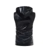 Shiny metallic hooded vestJackets